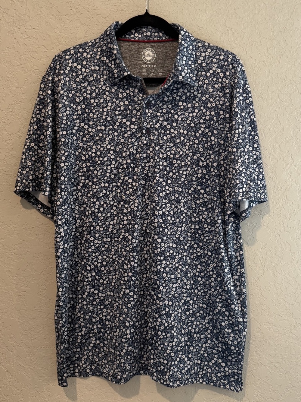 Flag & Anthem MadeFlex Golf Polo Navy Floral L